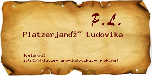 Platzerjanó Ludovika névjegykártya